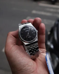 ساعت کلاسیک Casio MTP‑B146D‑1AVDF با صفحه مشکی و بدنه فولاد ضدزنگ، موتور Quartz و مقاومت آبی 50 متر