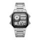 ساعت Casio AE‑1200WHD‑1A مشهور به Casio Royale، با بند استیل، قابلیت World Time و مقاومت آبی 100 متر، استفاده شده در فیلم Casino Royale (2006)