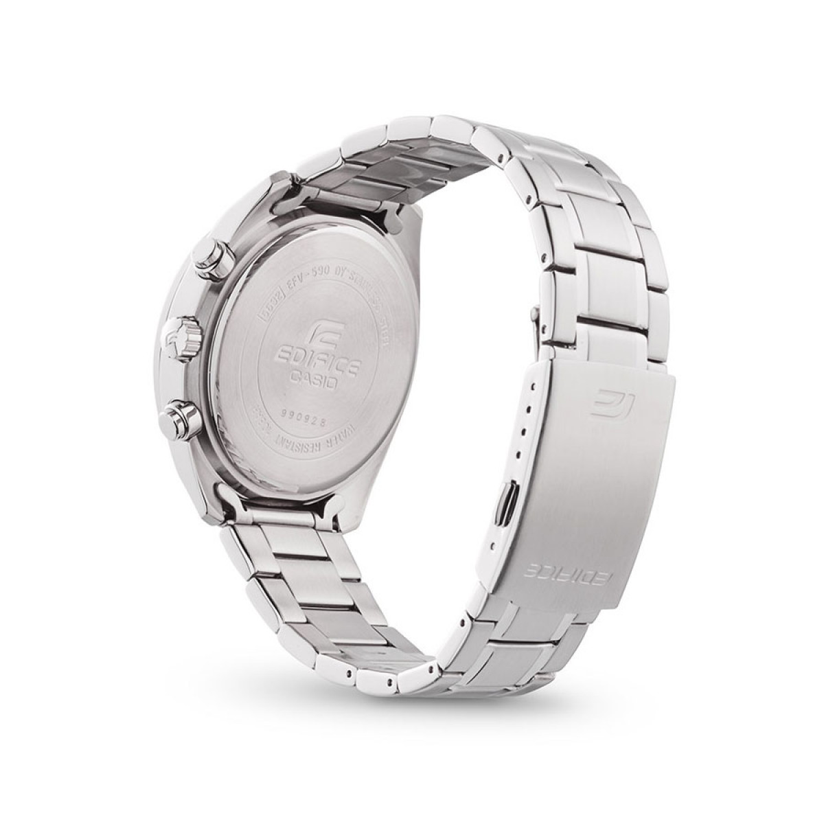 Casio-EFV-590D-1AVUEF-PIC5 ساعت Casio EFV‑590D‑1AVUEF کرنوگراف اسپرت سری Edifice با صفحه مشکی، بند استیل و مقاومت آبی 100 متر