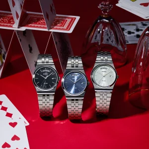 ساعت کلاسیک Casio MTP‑B146D‑1AVDF با صفحه مشکی و بدنه فولاد ضدزنگ، موتور Quartz و مقاومت آبی 50 متر