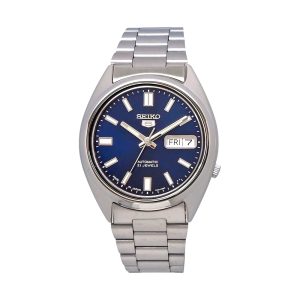 ساعت مکانیکی Seiko SNXS77J1 با صفحه آبی، موتور اتوماتیک 7S26C و بدنه فولاد ضدزنگ