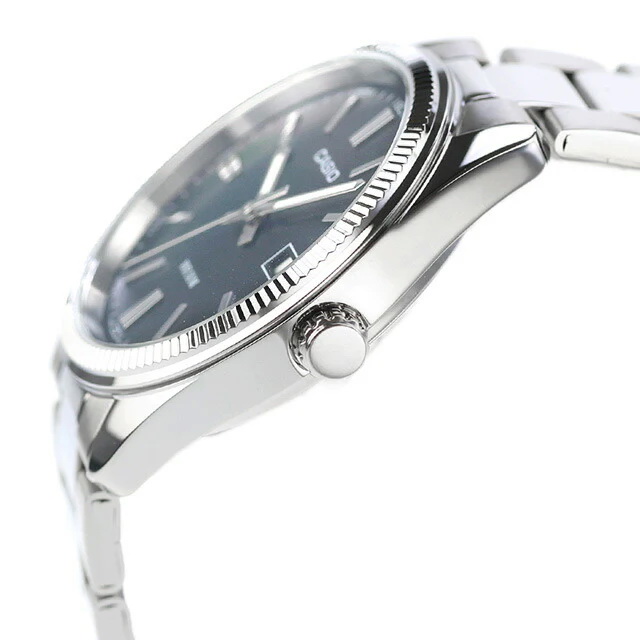 14-MTP-1302DS-1AV-7 ساعت مچی مردانه Casio MTP‑1302DS‑1AV با صفحه مشکی صدفی (Mother of Pearl)، قاب و بند استیل نقرهای، نمایش تاریخ، شیشه مینرال و مقاومت آب ۵۰ متر؛ مناسب استایل رسمی و کلاسیک لوکس