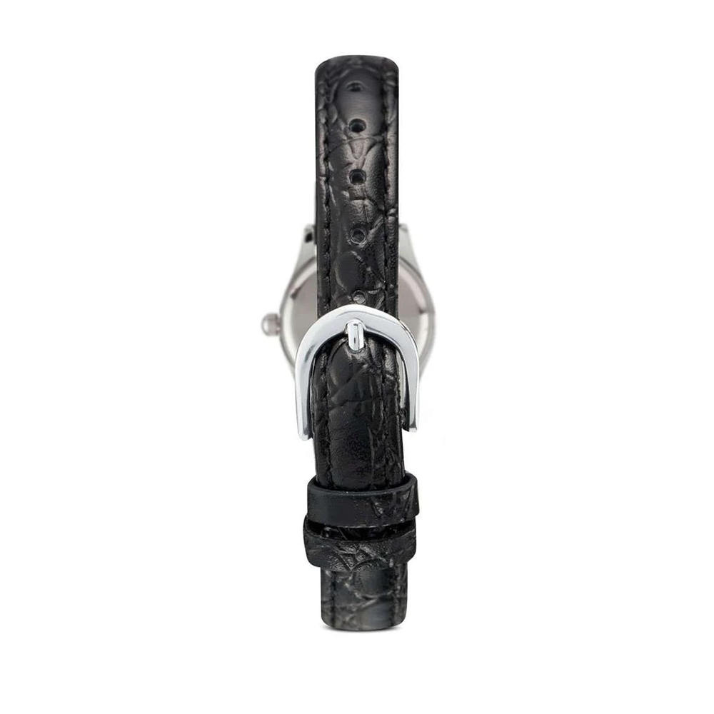 9-LTP-1094E-1ARDF-1 ساعت مچی زنانه Casio LTP‑1094E‑1ARDF با صفحه مشکی کلاسیک، قاب نقرهای براق و بند چرمی مشکی باریک؛ طراحی کوچک و ظریف مناسب استایل روزمره و مینیمال
