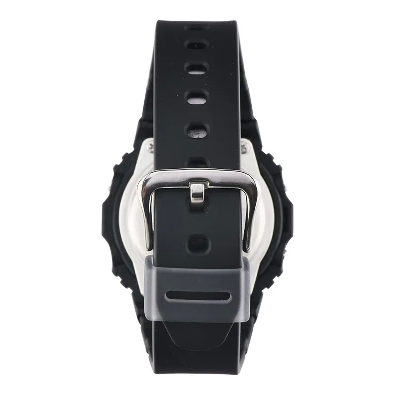 BGD-565GS-1DR-2 ساعت مچی زنانه Casio Baby‑G BGD‑565GS‑1 دیجیتال با بدنه مشکی مات، صفحه گلیتر طلایی، مقاومت ضربه، مقاومت آب ۱۰۰ متر، نور پسزمینه LED و طراحی اسپرت مدرن مناسب استایل روزمره