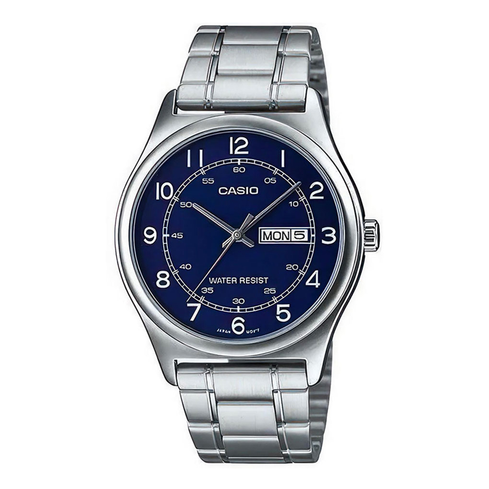 Casio MTP‑1183A-1 ساعت کاسیو MTP-V006D-2B کلاسیک مردانه با صفحه مشکی و بند استیل نقرهای