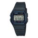 ساعت مچی دیجیتال Casio F‑91W‑1DG با صفحه دیجیتال کلاسیک، قاب و بند رزین مشکی، نور پس‌زمینه LED، آلارم روزانه، کرنومتر و طراحی فوق‌سبک؛ مناسب استفاده روزمره