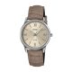 ساعت مچی زنانه Casio LTP‑کرمسفید کلاسیک، قاب استیل نقره‌ای و بند چرمی کرم طرح تمساح؛ مجهز به نمایش تاریخ و مقاومت آب ۵۰ متر مناسب استفاده روزمره و اداری