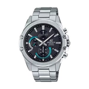 ساعت مچی مردانه Casio Edifice EFR‑S567D‑1AV صفحه مشکی کرنوگراف باریک با شیشه Sapphire و بند استیل
