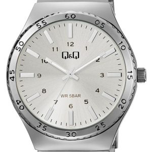 ساعت مردانه Q&Q مدل Q70B-001PY با بند استیل و صفحه سفید کلاسیک