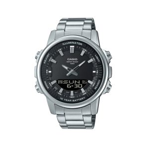 ساعت کاسیو AMW-880D-1A با بند استیل و صفحه مشکی