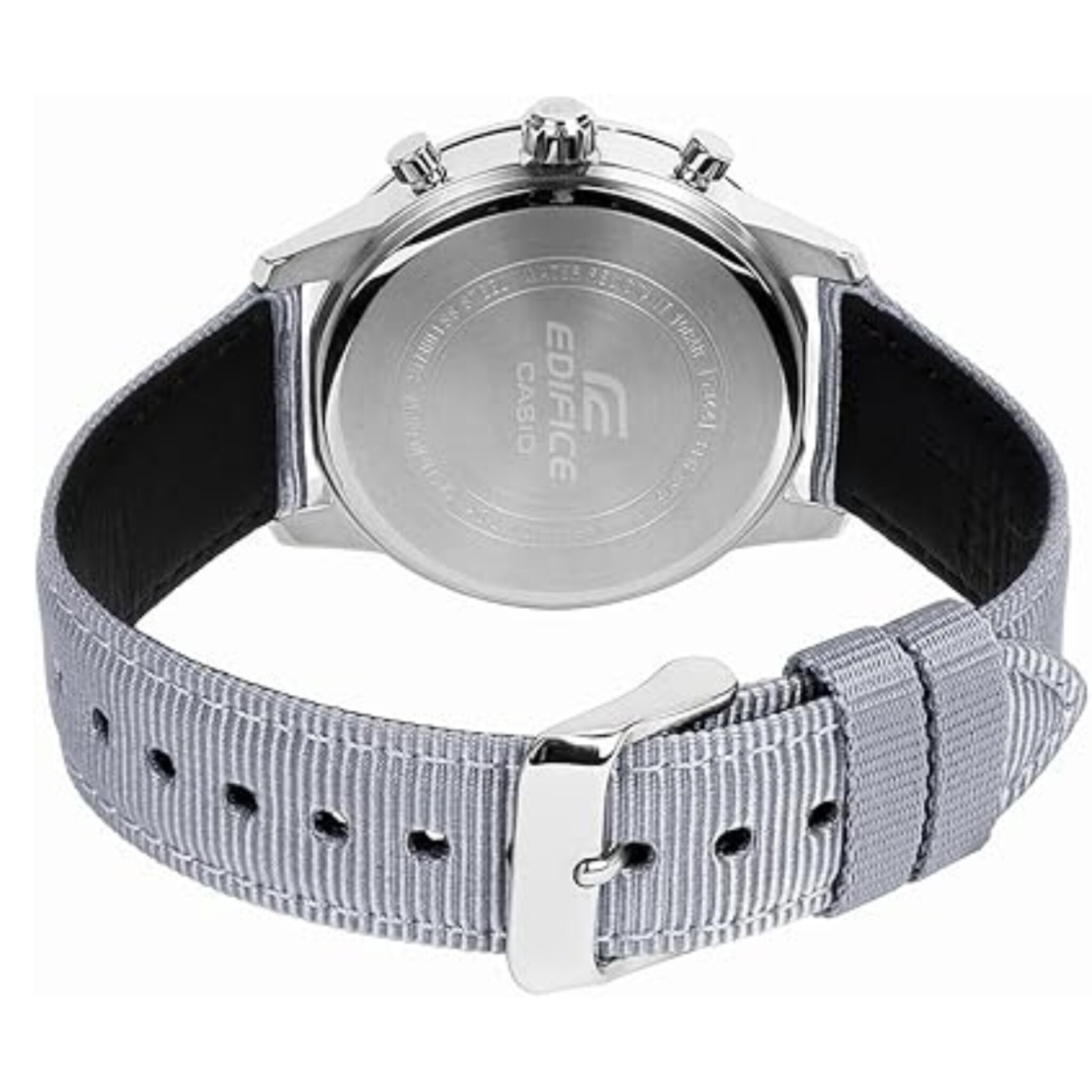 Casio-EDIFICE-EFR-575C-8A (4) ساعت مچی مردانه کاسیو ادیفایس مدل EFR-575C-8A با صفحه خاکستری گرادیانت و بند پارچهای