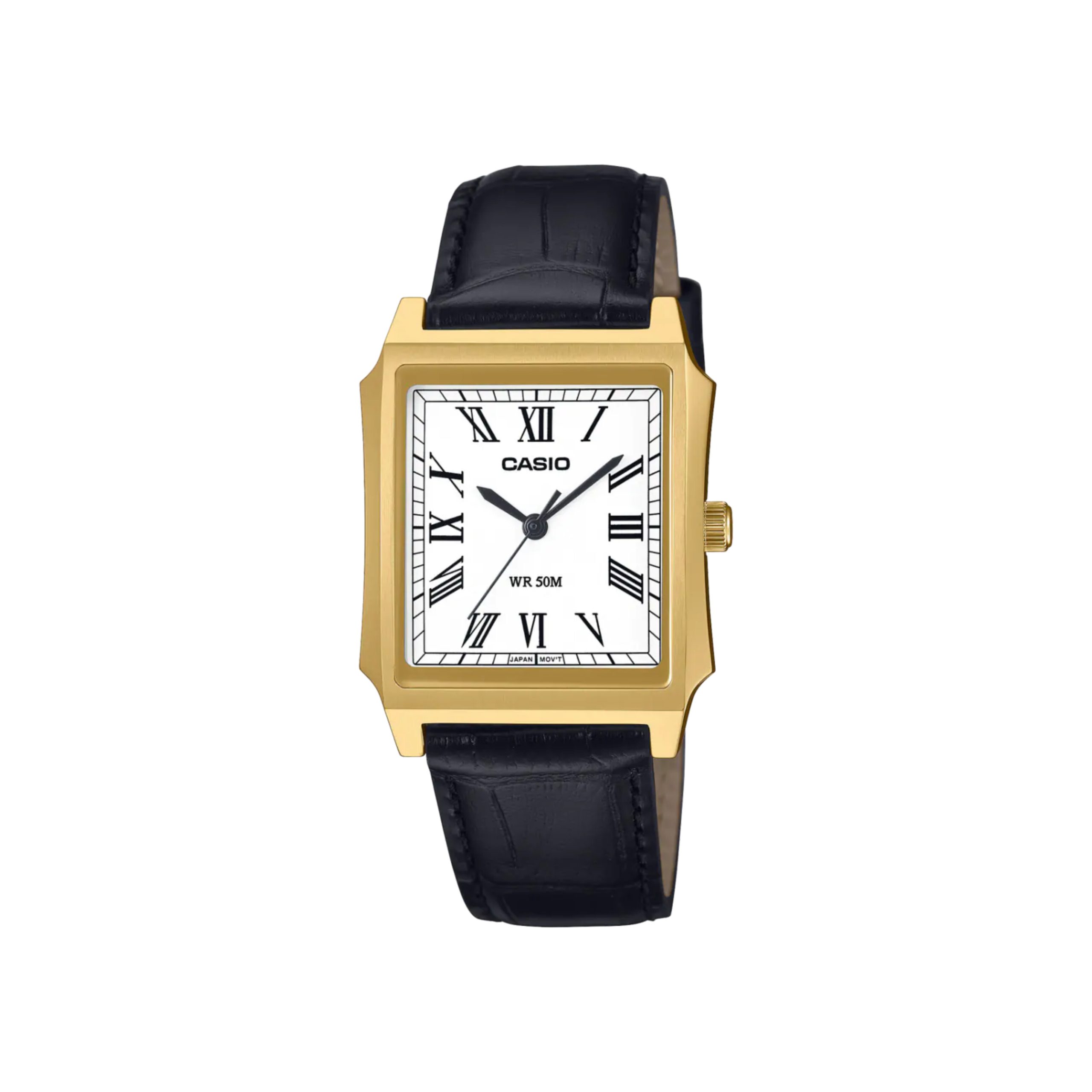 Casio-MTP-B190GL-7B (4) ساعت مچی مردانه کاسیو مدل MTP-B190GL-7B با صفحه سفید و بند چرمی