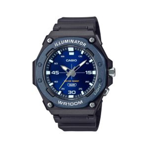 ساعت مچی مردانه کاسیو مدل MW-620H-2A با صفحه آبی و بند مشکی رزین