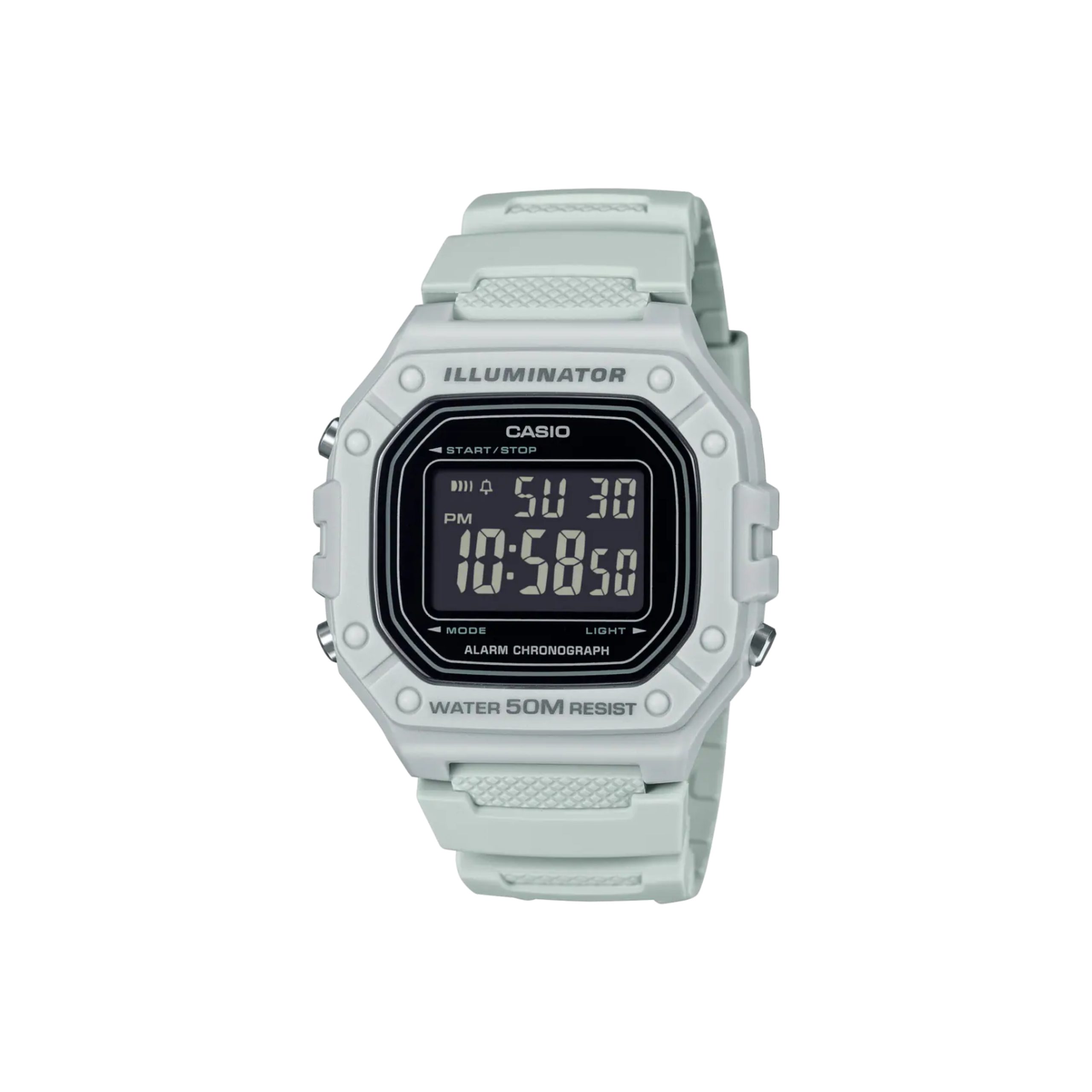 Casio-W-218H-8B (4) ساعت مچی دیجیتال کاسیو مدل W-218H-8B با قاب و بند رزینی طوسی