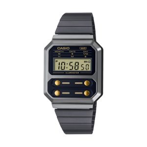 ساعت دیجیتال Casio A100WEGG-1A2 با بند استیل و بدنه مشکی